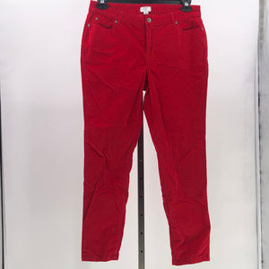 Crown & Ivy red corduroy jean pants sz 14P